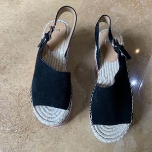 Marc FisherLTD Black Wedge Slingback Sandal size 7